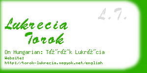 lukrecia torok business card